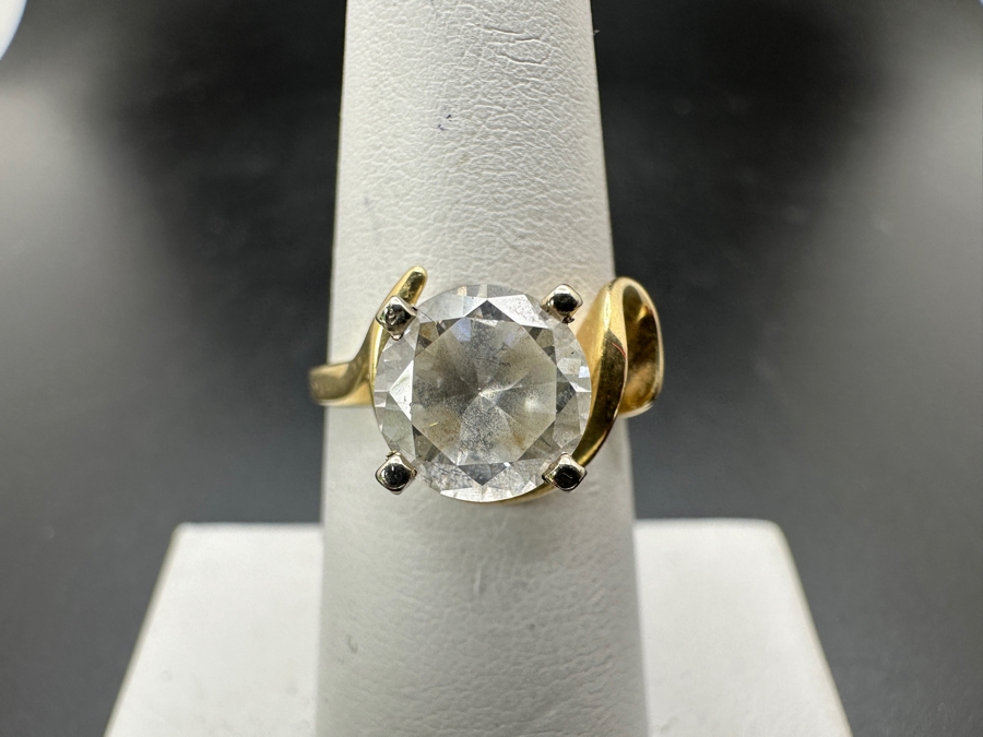 14k Gold 8mm CZ Ring Size 6.75 4.2g Retails $1,000 [Photo 2]