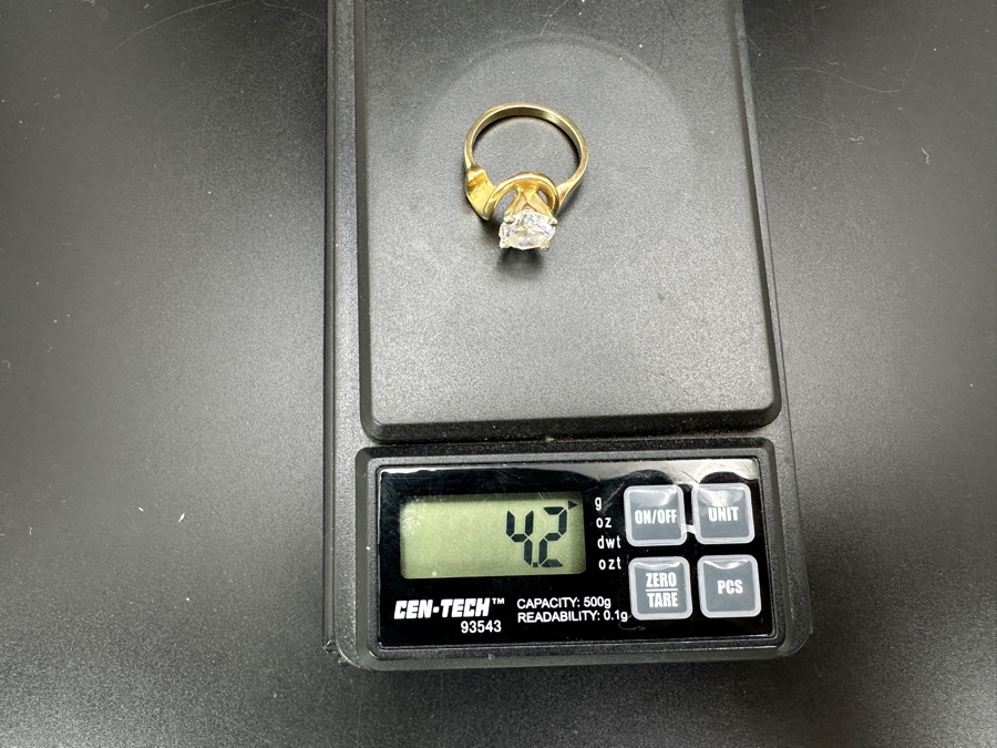 14k Gold 8mm CZ Ring Size 6.75 4.2g Retails $1,000 [Photo 11]