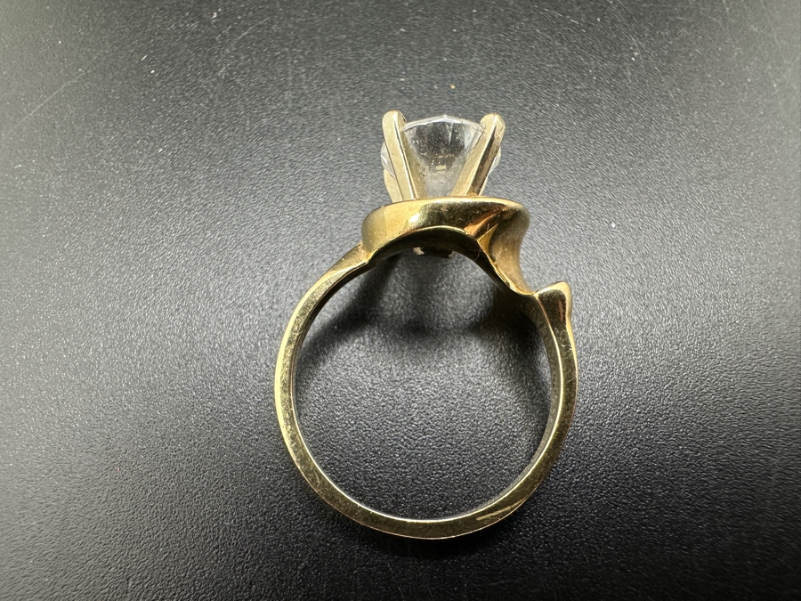 14k Gold 8mm CZ Ring Size 6.75 4.2g Retails $1,000 [Photo 8]