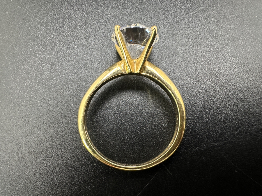 14k Gold Solitaire Engagement Ring Set With 9mm CZ Size 7 3.7g Retails $1,000 [Photo 8]