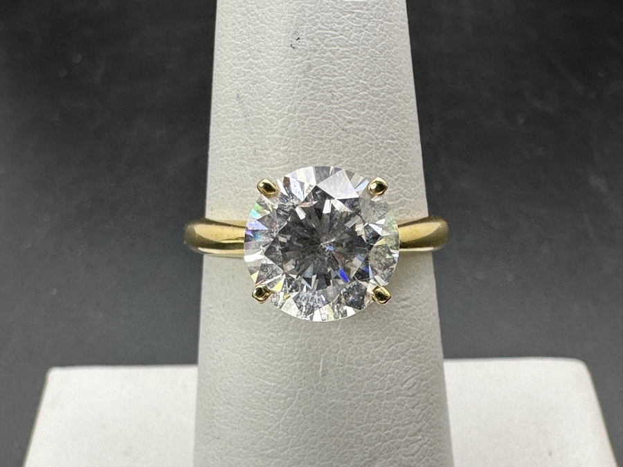 14k Gold Solitaire Engagement Ring Set With 9mm CZ Size 7 3.7g Retails $1,000 [Photo 2]