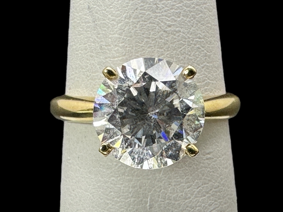 14k Gold Solitaire Engagement Ring Set With 9mm CZ Size 7 3.7g Retails $1,000 [Photo 1]