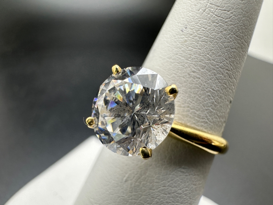 14k Gold Solitaire Engagement Ring Set With 9mm CZ Size 7 3.7g Retails $1,000 [Photo 6]