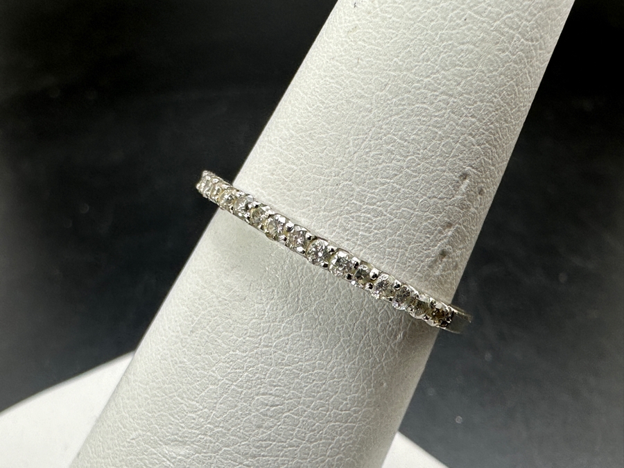 14k Gold Diamond Band Ring With 19 .01 Diamonds (est. .19cttw) Size 7 1.5g Retails $700 [Photo 5]