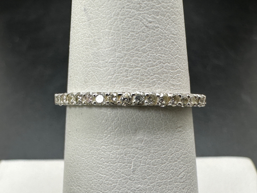 14k Gold Diamond Band Ring With 19 .01 Diamonds (est. .19cttw) Size 7 1.5g Retails $700 [Photo 3]