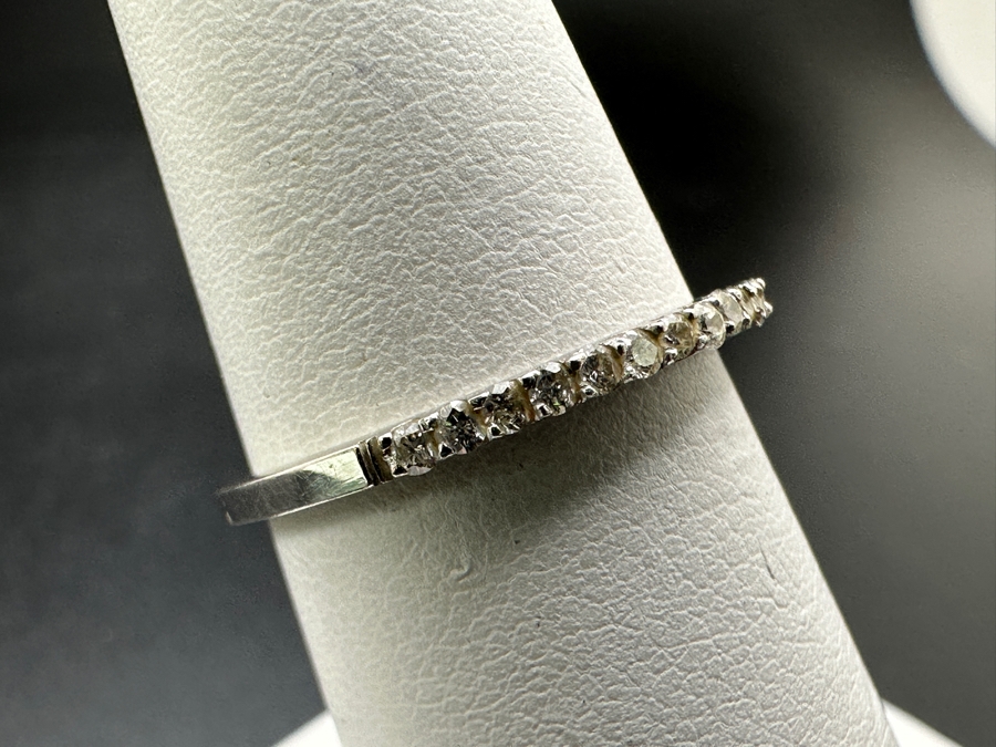 14k Gold Diamond Band Ring With 19 .01 Diamonds (est. .19cttw) Size 7 1.5g Retails $700 [Photo 4]