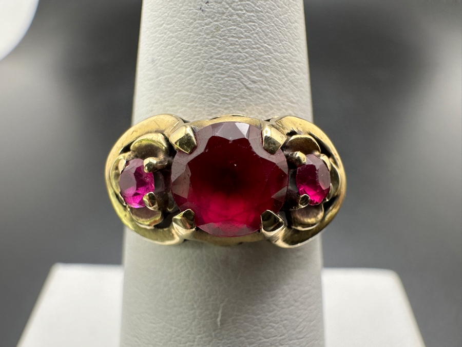 10k Gold Imitation Birthstones Ring Size 6.5 3g Retails $500 [Photo 2]