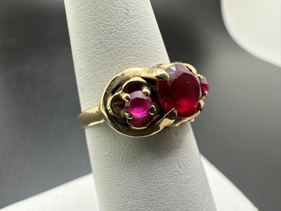10k Gold Imitation Birthstones Ring Size 6.5 3g Retails $500 [Photo 3]