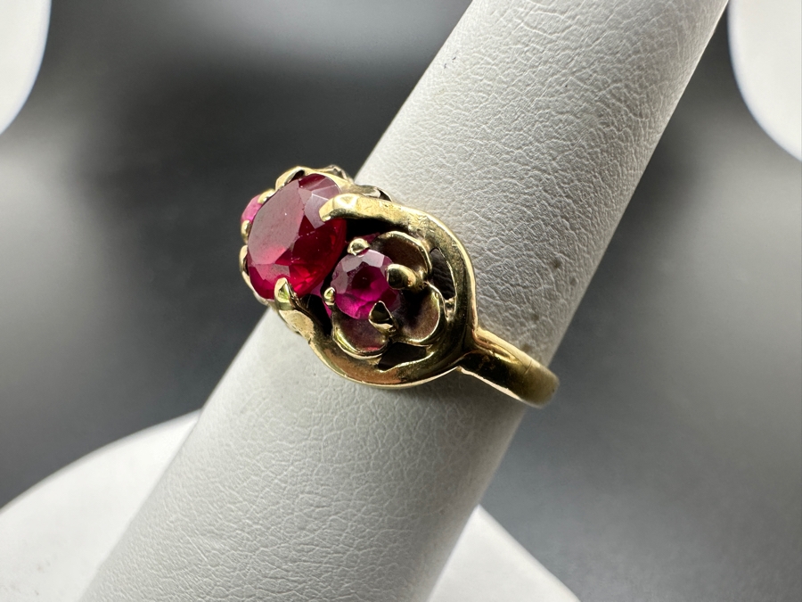 10k Gold Imitation Birthstones Ring Size 6.5 3g Retails $500 [Photo 4]