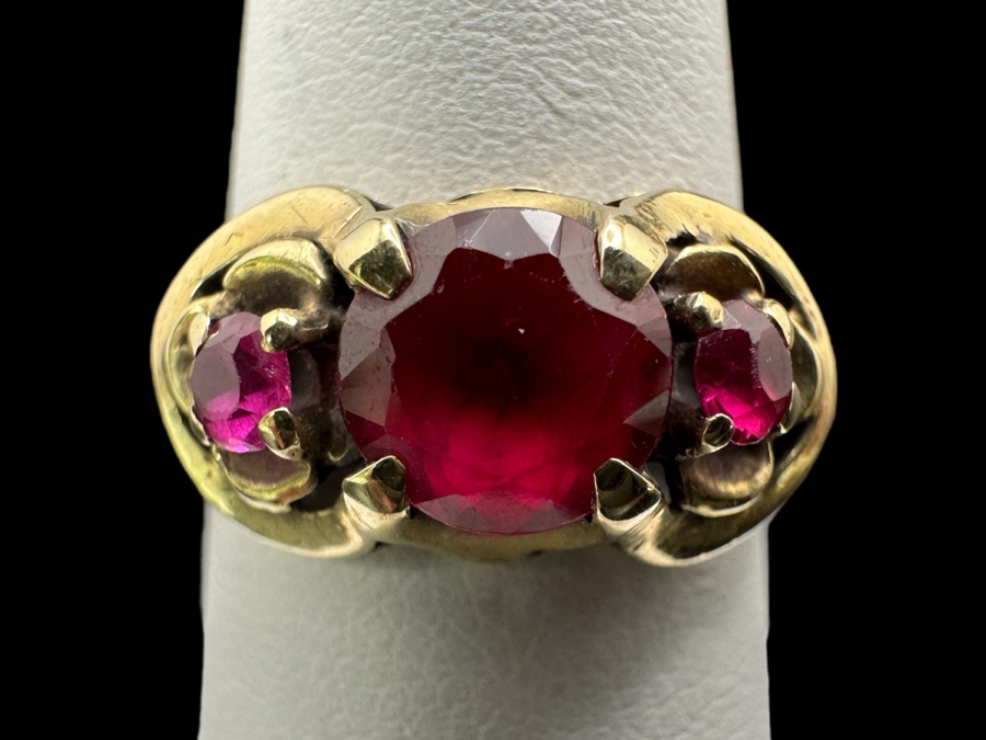 10k Gold Imitation Birthstones Ring Size 6.5 3g Retails $500 [Photo 1]