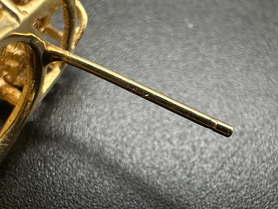 Stunning 14k Gold Earrings Set With 2 16 X 12mm Oval Cabochon Opals And 18 Round Brilliant Diamonds (est. .36cttw) 8.9g Retails $4,000 [Photo 9]