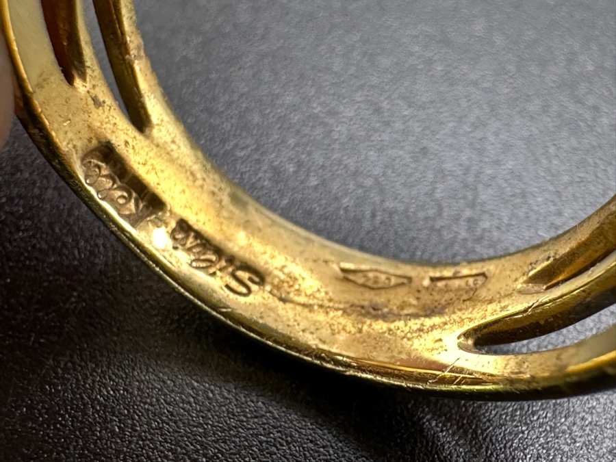 Stunning 18k Gold Jade Diamond Ring Stamped 'Silvia Kelly' Size 8 20.0g Retails $5,600 [Photo 16]