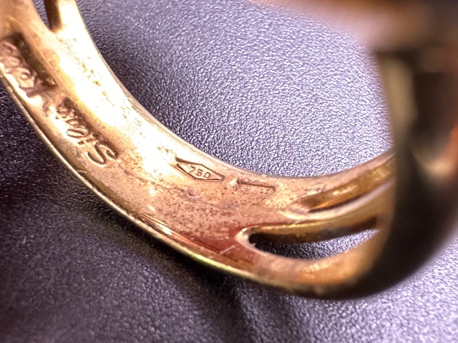 Stunning 18k Gold Jade Diamond Ring Stamped 'Silvia Kelly' Size 8 20.0g Retails $5,600 [Photo 17]