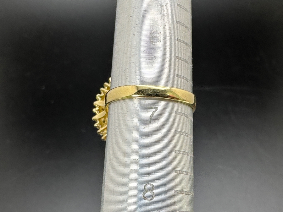 14k Gold Mabe Pearl 14.5mm Set With 17 .01 Round Diamonds Size 6.75 5.7g Retails $1,500 [Photo 13]