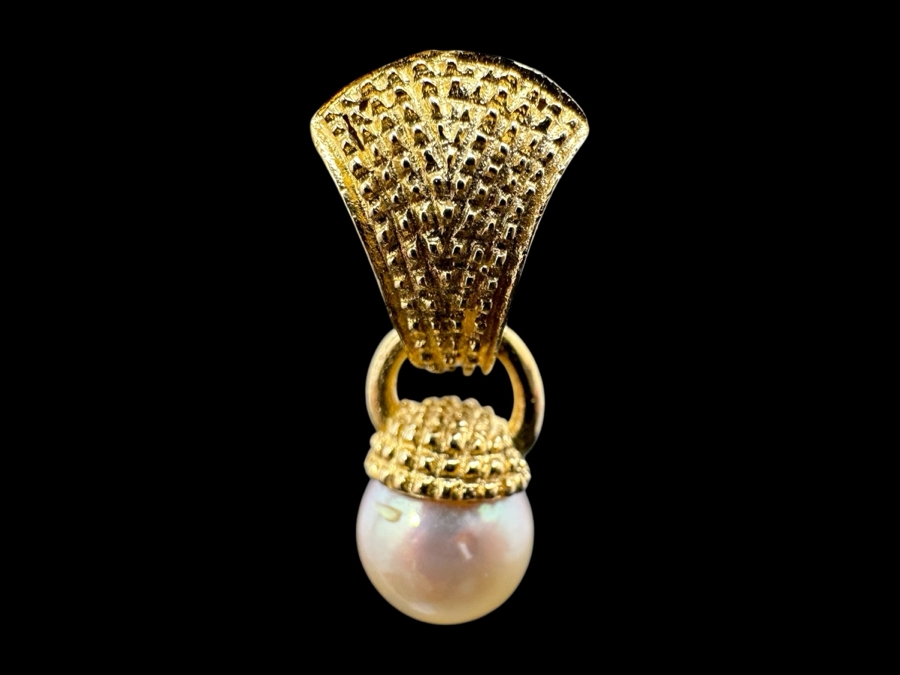 14k Gold Earrings With 7.5mm Pearls 4.2g Retails $1,200 [Photo 3]