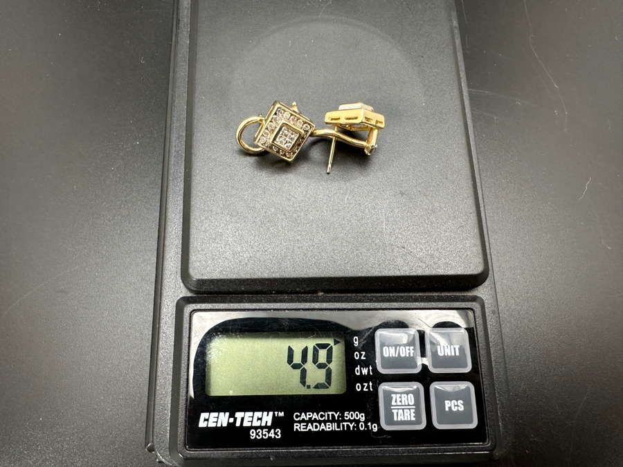 14k Gold Omega Back Diamond Earrings (est. .60cttw) 4.9g Retails $2,000 [Photo 10]