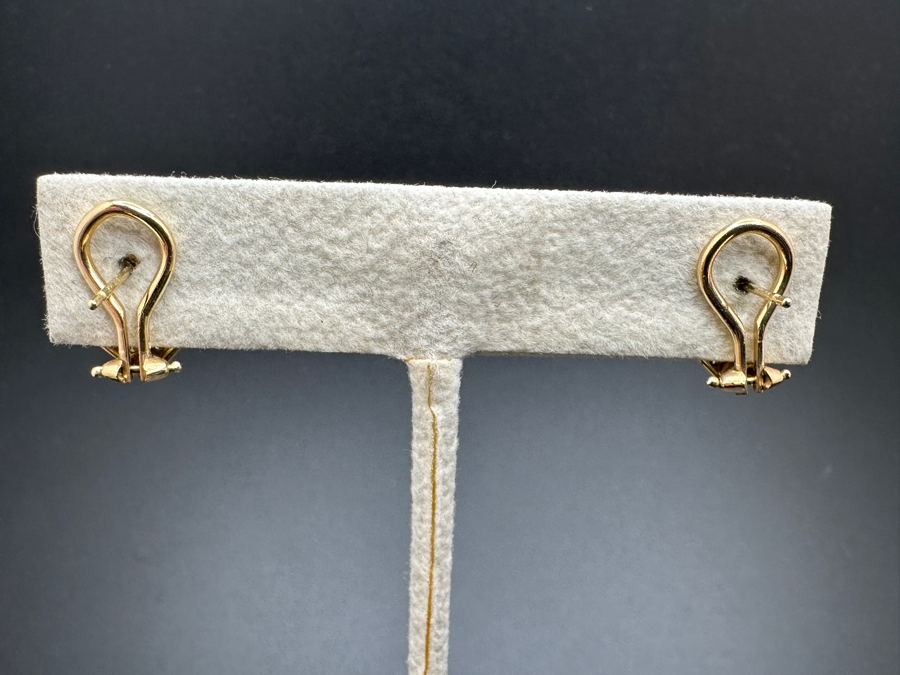 14k Gold Omega Back Diamond Earrings (est. .60cttw) 4.9g Retails $2,000 [Photo 6]