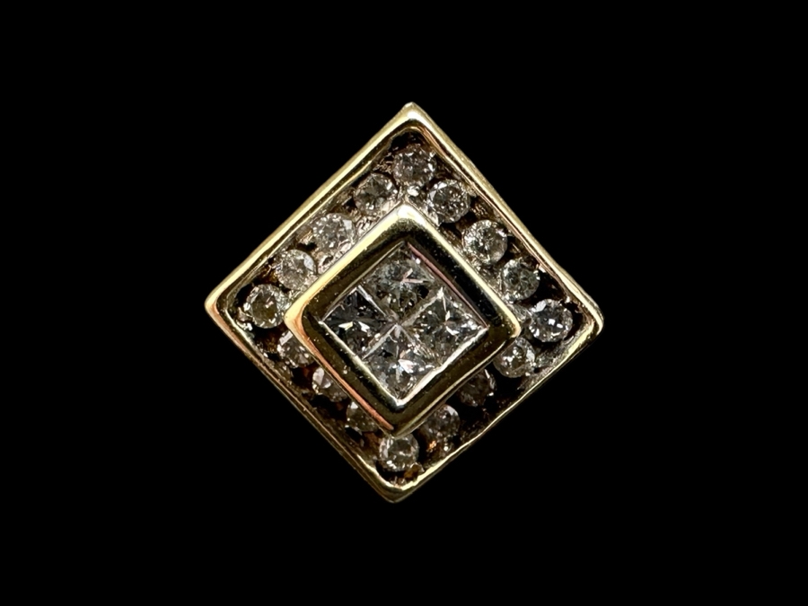 14k Gold Omega Back Diamond Earrings (est. .60cttw) 4.9g Retails $2,000 [Photo 3]