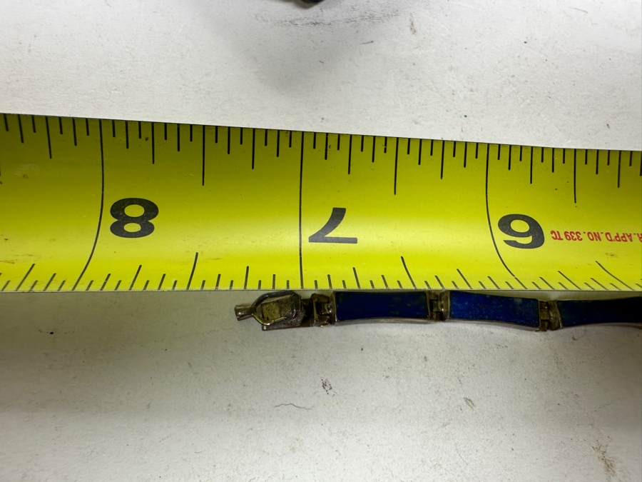 Sterling Silver / Lapis Lazuli 7' Bracelet 10.7g [Photo 6]