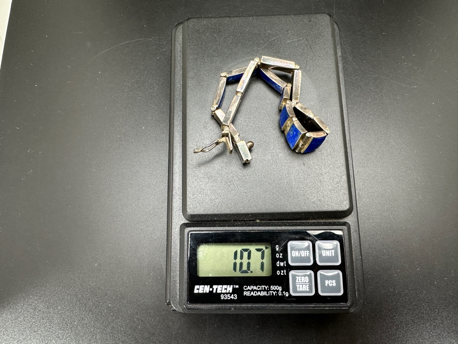 Sterling Silver / Lapis Lazuli 7' Bracelet 10.7g [Photo 7]