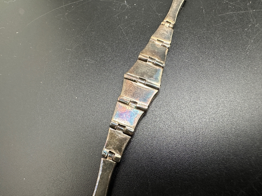 Sterling Silver / Lapis Lazuli 7' Bracelet 10.7g [Photo 4]