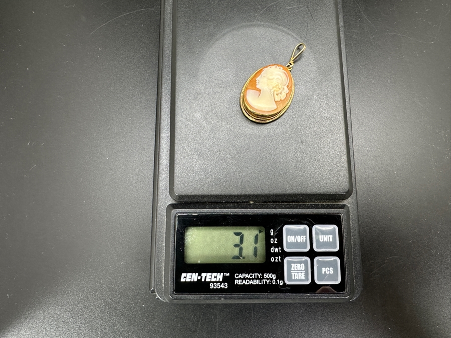 Sterling Silver Carved Shell Cameo Pendant 3.1g [Photo 5]