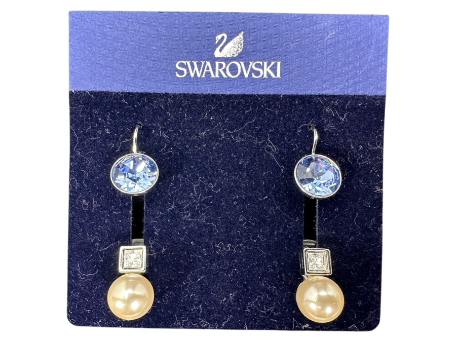 Two Pairs Of Swarovski Crystal Earrings