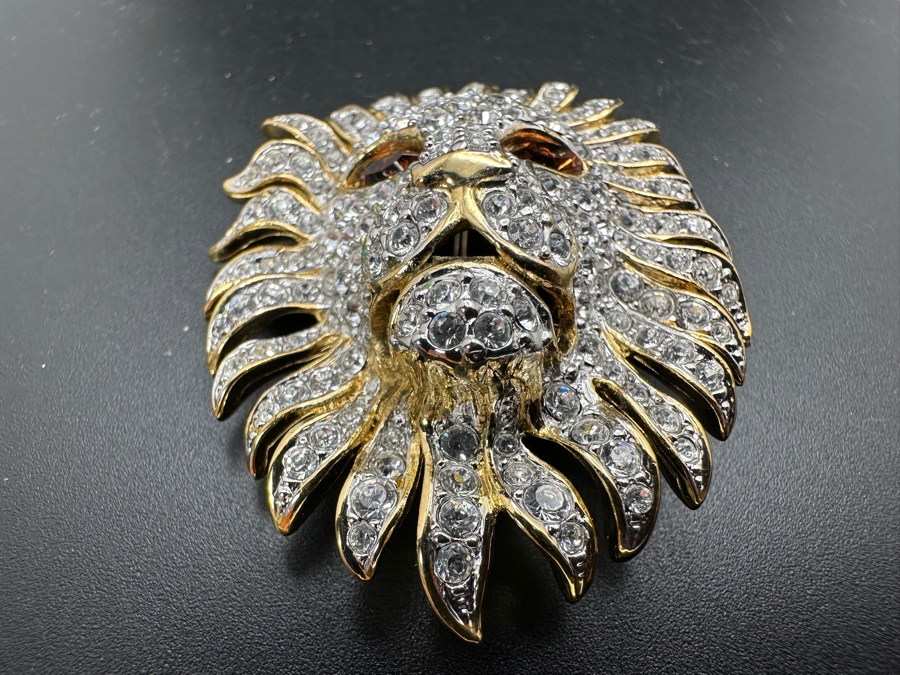Vintage Attwood & Sawyer (A&S) Large Lion Brooch Pin [Photo 3]