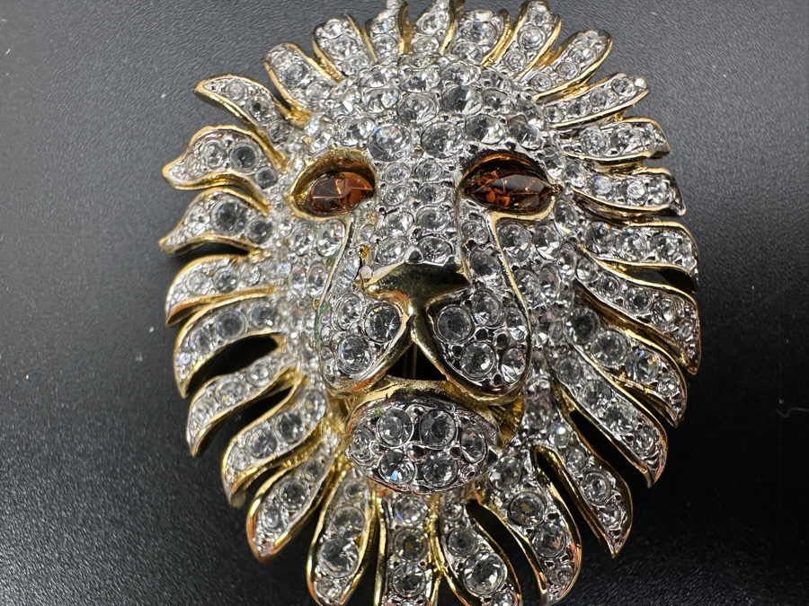 Vintage Attwood & Sawyer (A&S) Large Lion Brooch Pin [Photo 2]