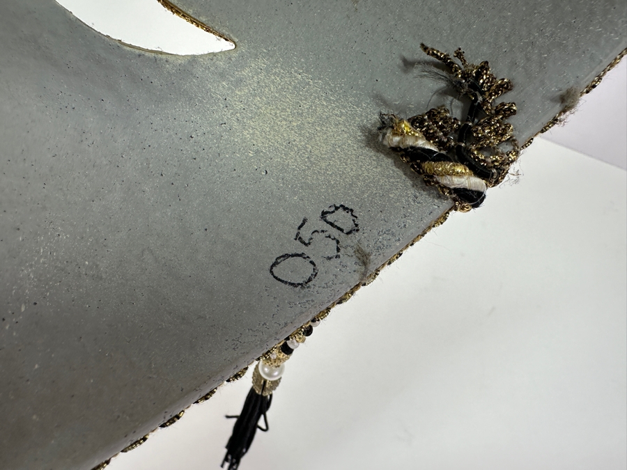 Authentic Hand Crafted Venezia Masquerade Mask on Stick Numbered 050 Made In Italy 16 x 21 [Photo 10]