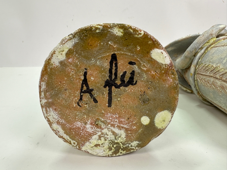 Signed Icelandic Pottery Figurines Candle Holders 10.5'H [Photo 7]