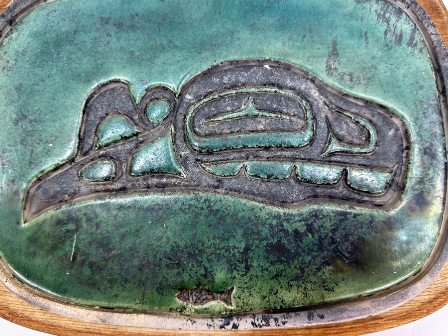 Pacific Northwest Pottery Plaque On Board Signed 12 X 9 [Photo 3]