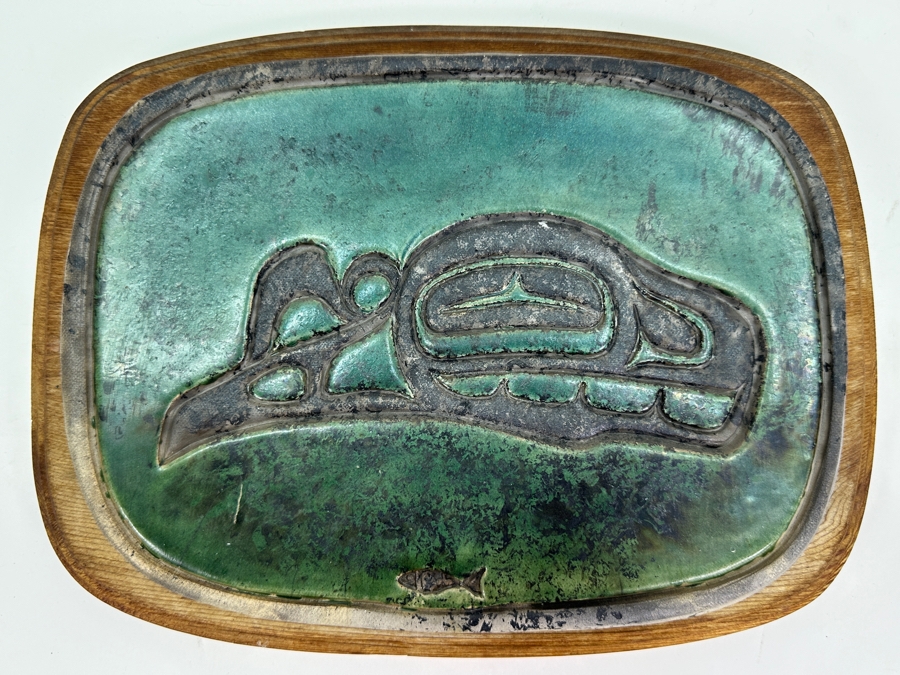Pacific Northwest Pottery Plaque On Board Signed 12 X 9 [Photo 2]