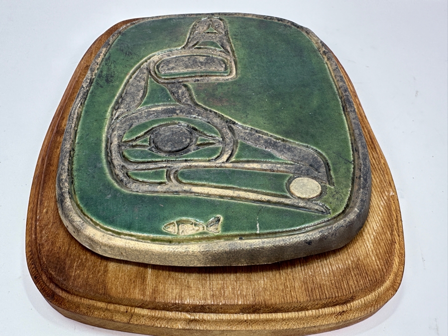 Pacific Northwest Pottery Plaque On Board Signed 12 X 9 [Photo 7]