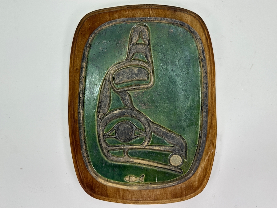 Pacific Northwest Pottery Plaque On Board Signed 12 X 9 [Photo 2]