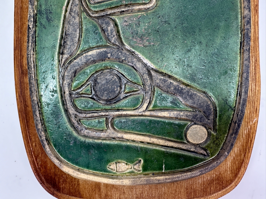 Pacific Northwest Pottery Plaque On Board Signed 12 X 9 [Photo 4]