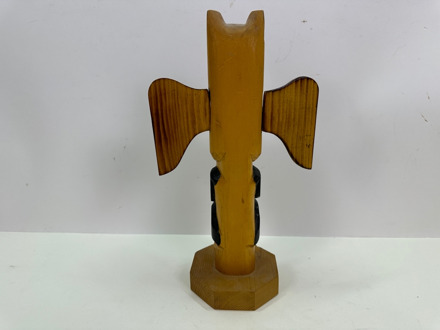 Signed Hand-Carved and Painted 'Legend of the Frog' Pacific Northwest Wooden Totem Pole by Patrick Seale 6'W x 11'H [Photo 9]