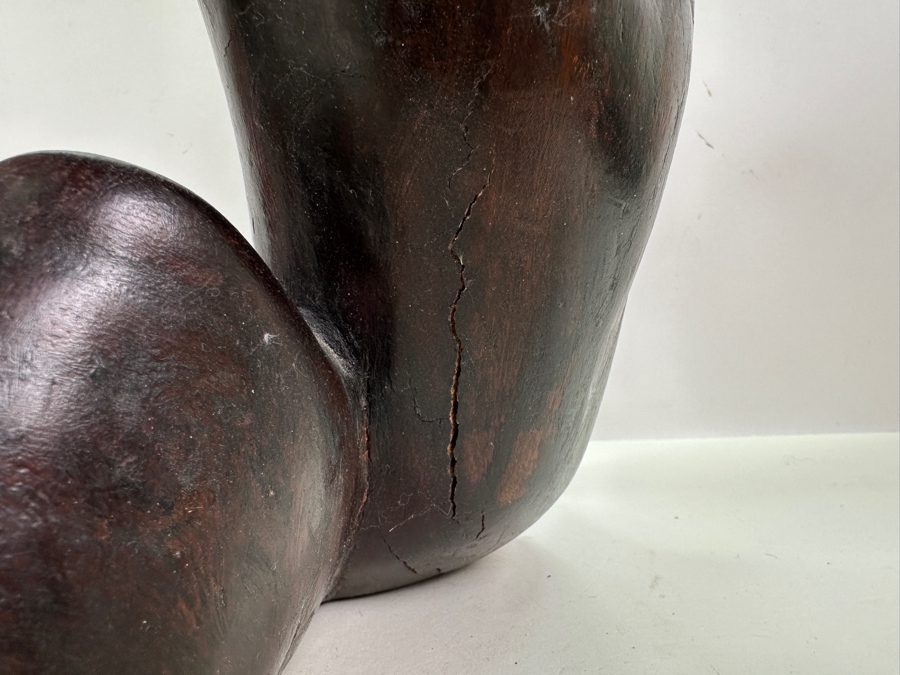 Large Hand Carved African Thinking Man Sculpture 25H [Photo 7]