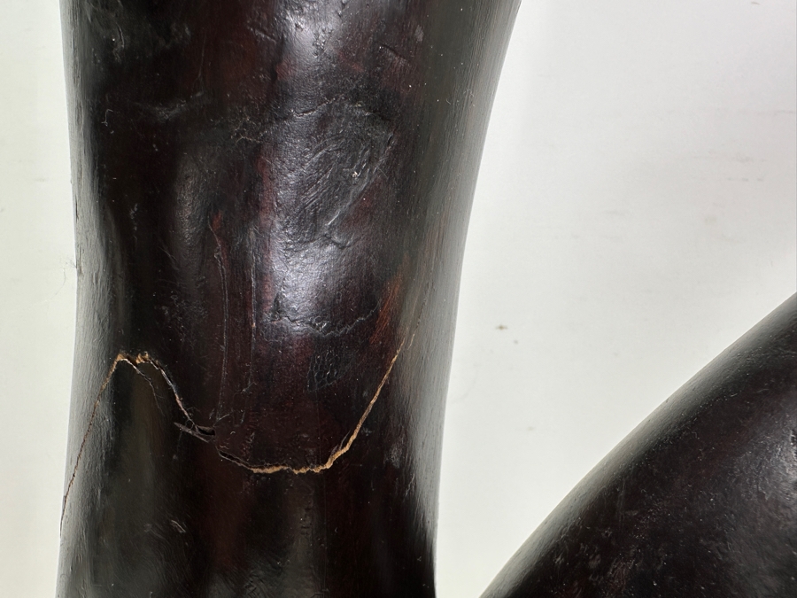 Large Hand Carved African Thinking Man Sculpture 25H [Photo 8]