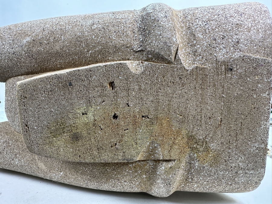 Impressive Wooden Horse Head Bust Sculpture With Sandstone Finish And Heavy Brass Ornamentation 17W X 9D X 29H [Photo 15]