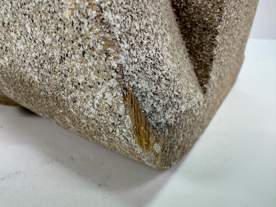 Impressive Wooden Horse Head Bust Sculpture With Sandstone Finish And Heavy Brass Ornamentation 17W X 9D X 29H [Photo 14]