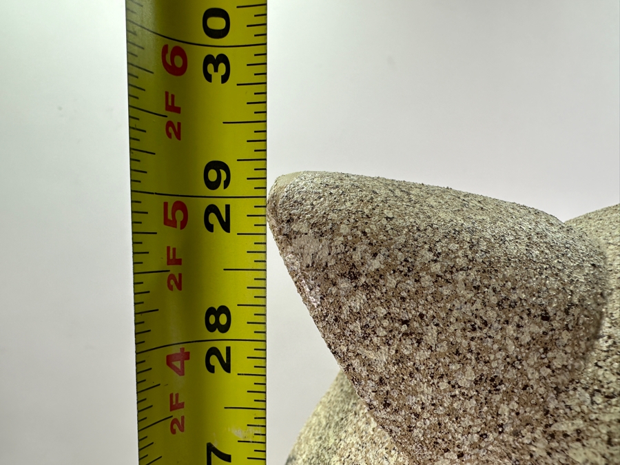 Impressive Wooden Horse Head Bust Sculpture With Sandstone Finish And Heavy Brass Ornamentation 17W X 9D X 29H [Photo 17]