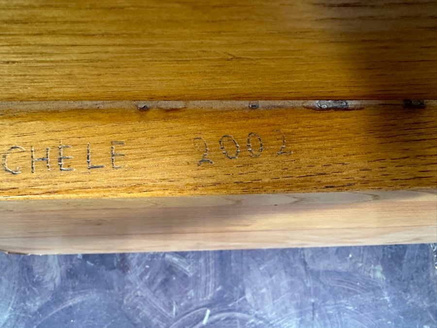 Traditional Sardinian Masterly Hand Carved Bench With Storage In Sardinian Chestnut Wood Signed On Back Milia Michele 2002 Very Heavy 47W X 18D X 37H [Photo 18]