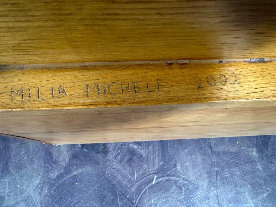 Traditional Sardinian Masterly Hand Carved Bench With Storage In Sardinian Chestnut Wood Signed On Back Milia Michele 2002 Very Heavy 47W X 18D X 37H [Photo 17]