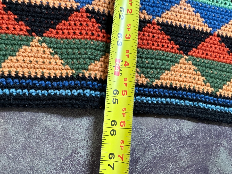 Crochet Blanket With Geometric Pattern 38 X 65 [Photo 5]