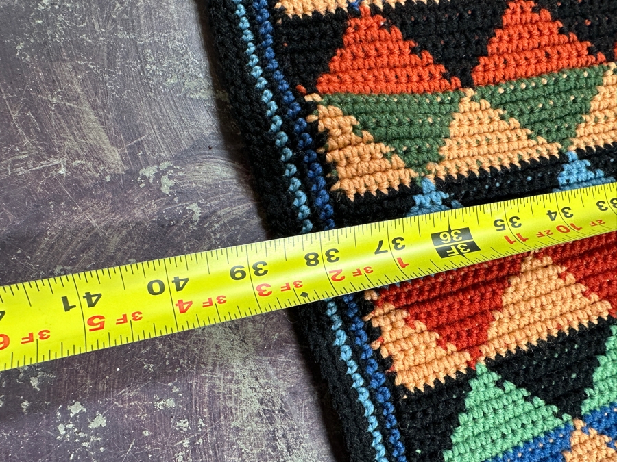 Crochet Blanket With Geometric Pattern 38 X 65 [Photo 4]