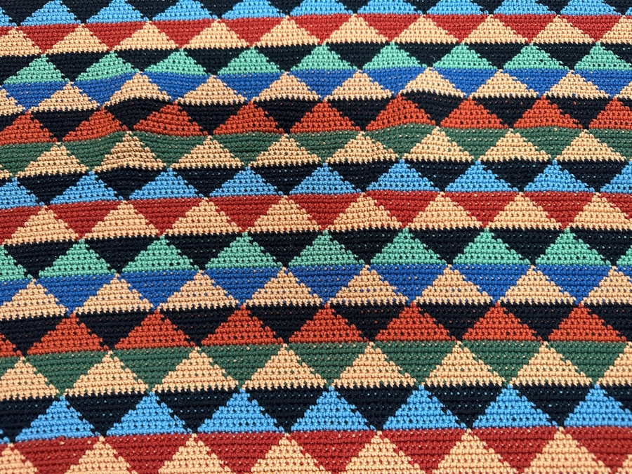 Crochet Blanket With Geometric Pattern 38 X 65 [Photo 2]