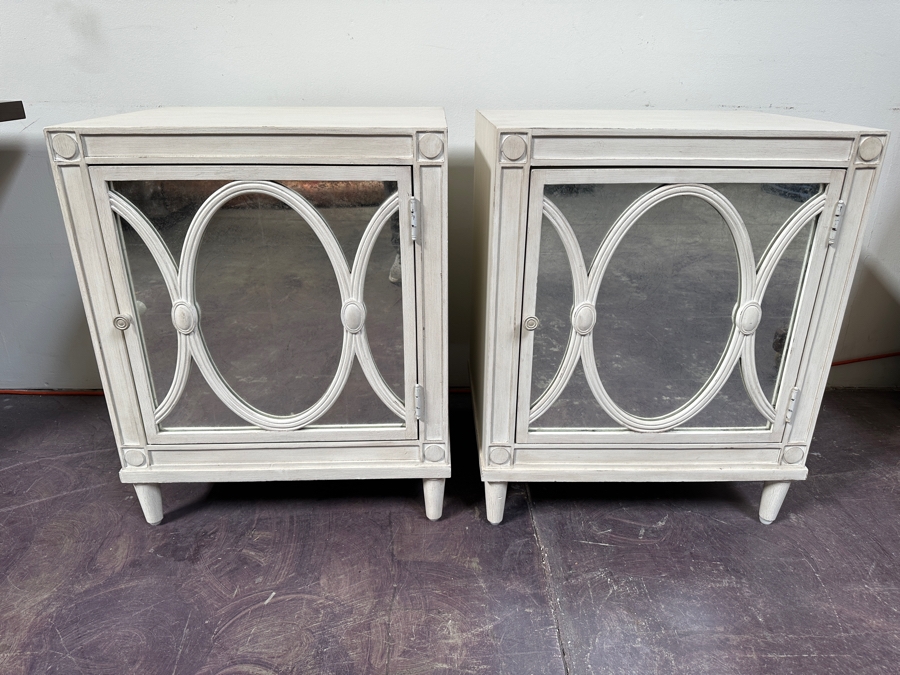 Pair Of Restoration Hardware Storage Nightstands Side Tables 22W X 18D X 27.5H [Photo 3]