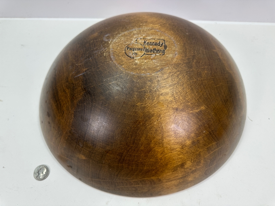 Vintage Kennedy Brother Wooden Bowl 15W X 4.5H [Photo 6]