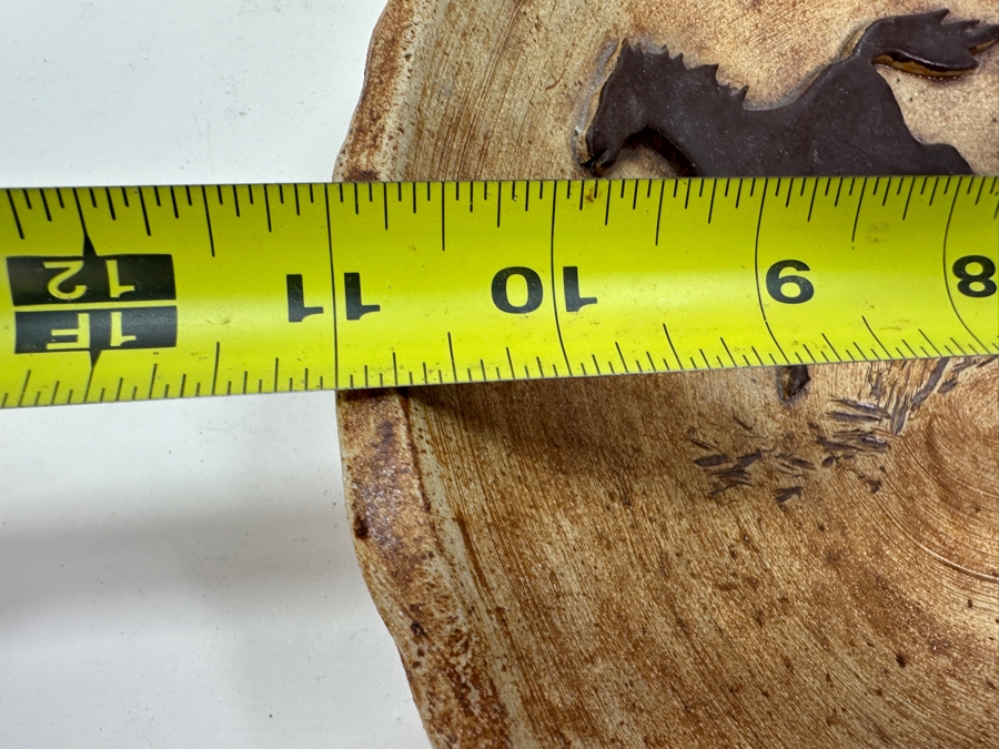 Vintage Handmade Icelandic Art Pottery Bowl Modur Jardar With Pair Of Relief Horses 11W X 2.5H [Photo 10]